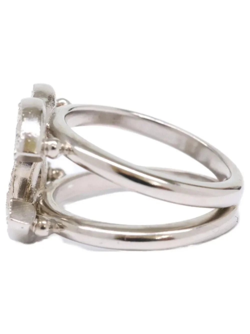 Chanel Rhinestone CC Logo Ring - Picture 2 of 9